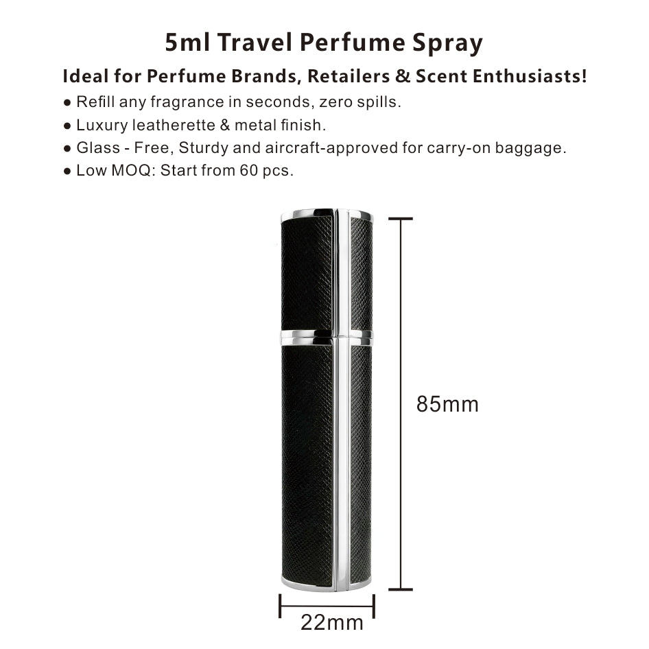 
                  
                    Refillable 5ml Travel Perfume Spray – Compact, Reusable & Leak-Proof for On-the-Go
                  
                